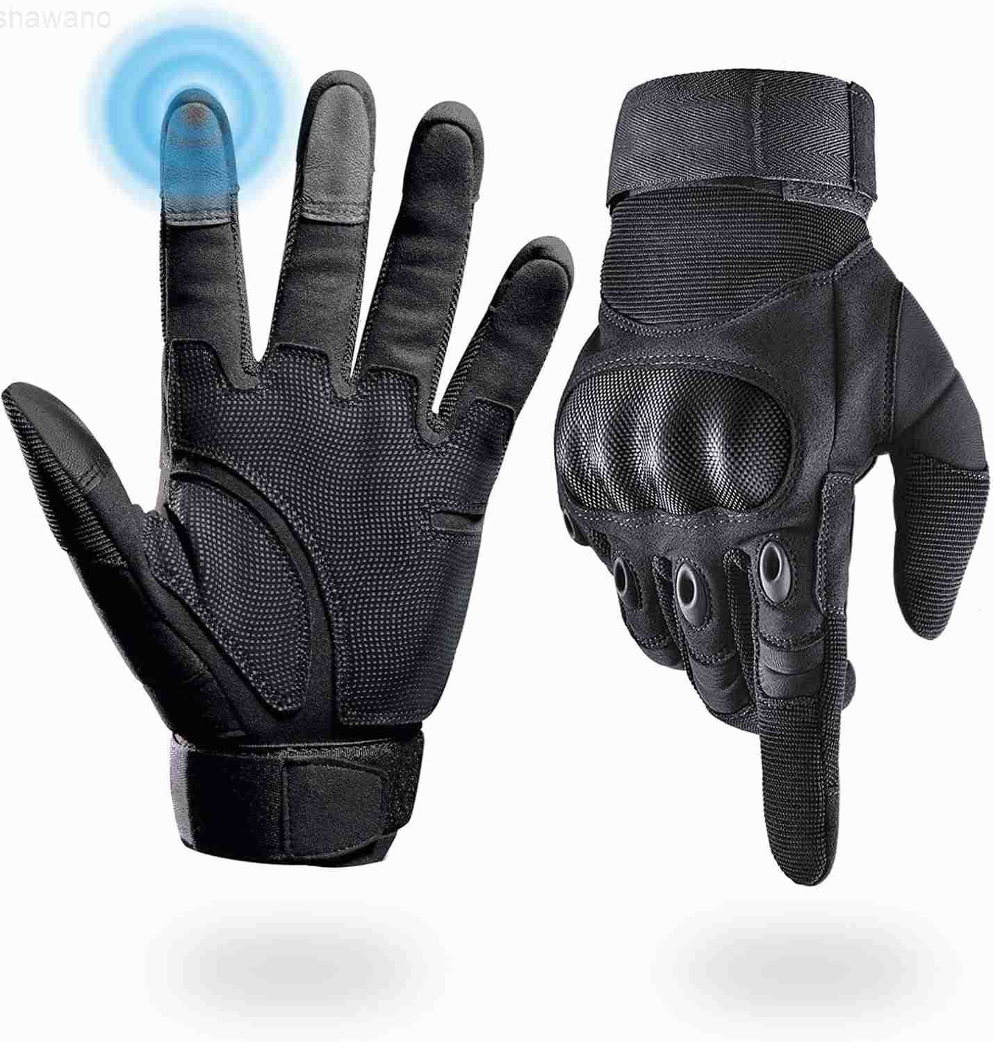Tactical Gloves for Men Shooting Motorcycle Gloves with Hard Shell Knuckle Protection Leather Palm for Airsoft Motorcycle Cycling Paintball Sports Cli