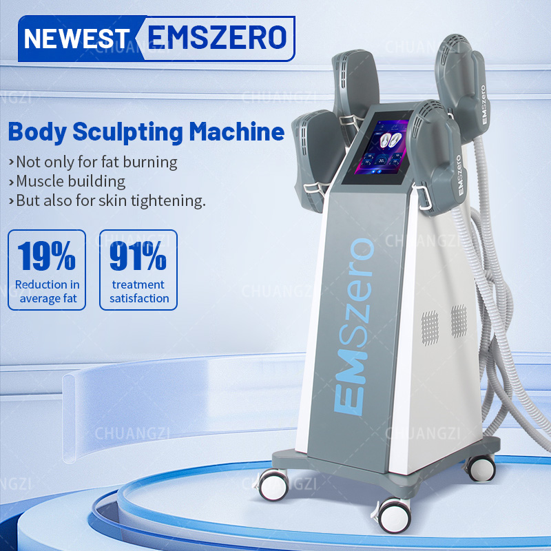 EMSzero MYOslim NEO Ems Sculpting RF Weight Loss 200Hz 6500W Body Sculpting And Muscle Building RF 4 Handles Slimming ems Muscle Stimulator Machine HI