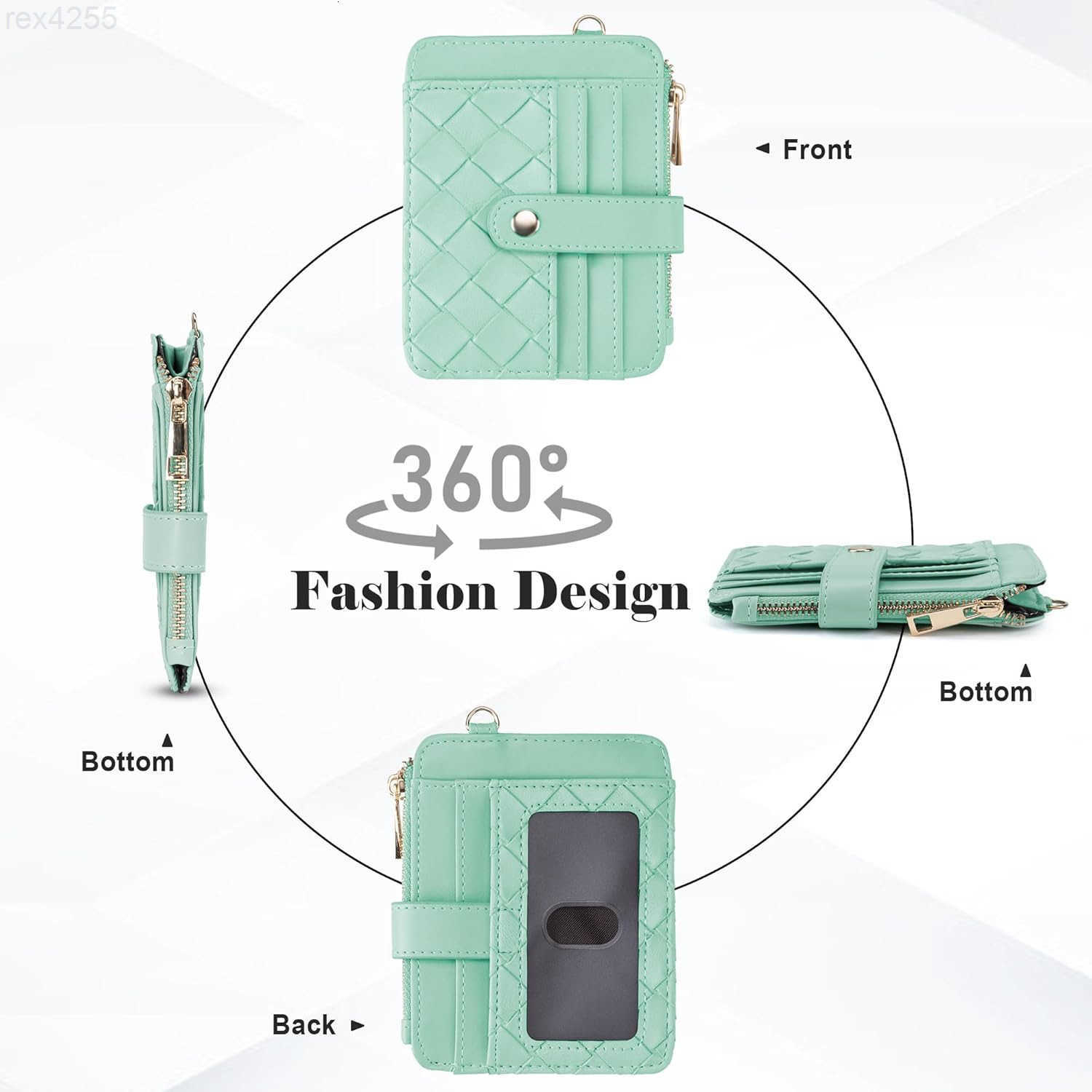 Keychain Wallet with Bracelet RFID Blocking Wristlet Credit Purse Card Holder Silicone Bead Tassel Key Ring for WomenW250911