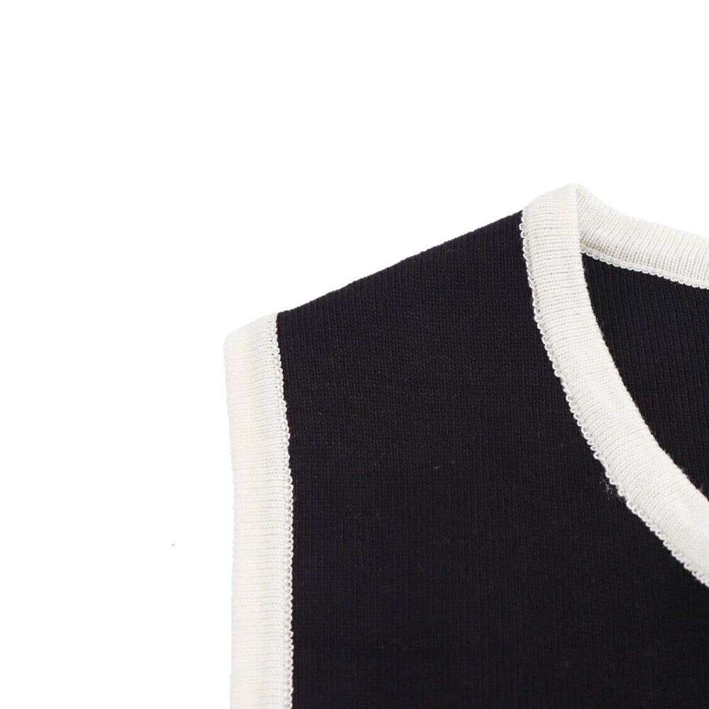 DHEssentials 2025 Fashion Casual Little Chanel Style Knitted Vest Dress