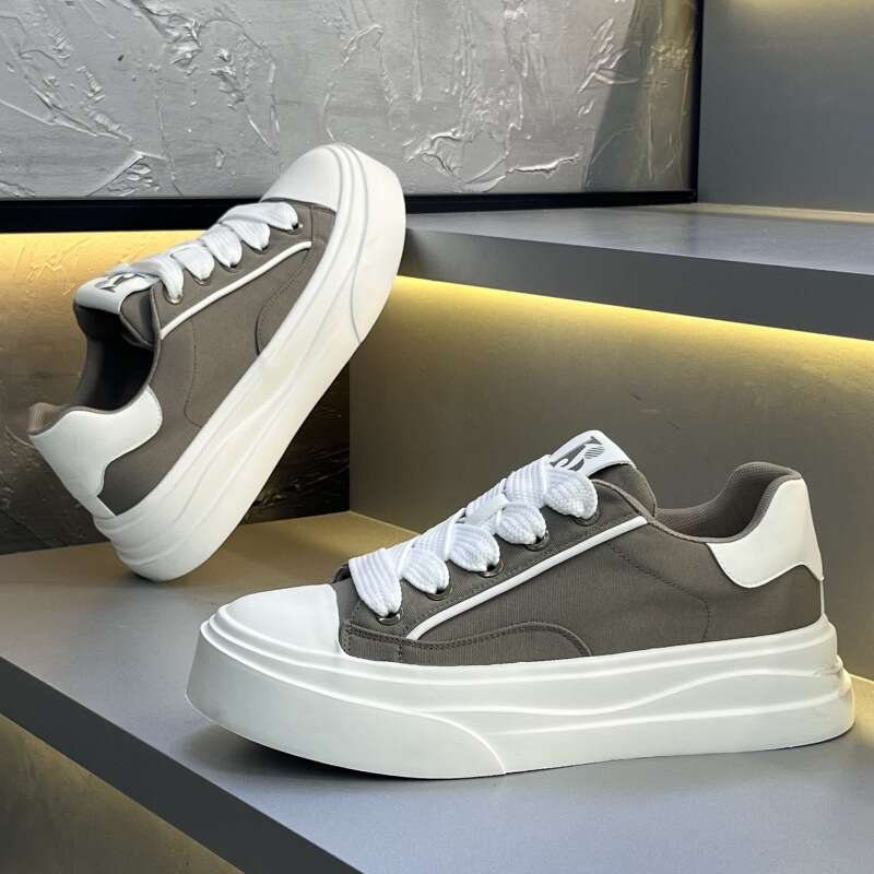 Men's Summer New Fashion Soft Sole Casual Sneakers Trendy Versatile Breathable Fabric Lace-up Sports Shoes