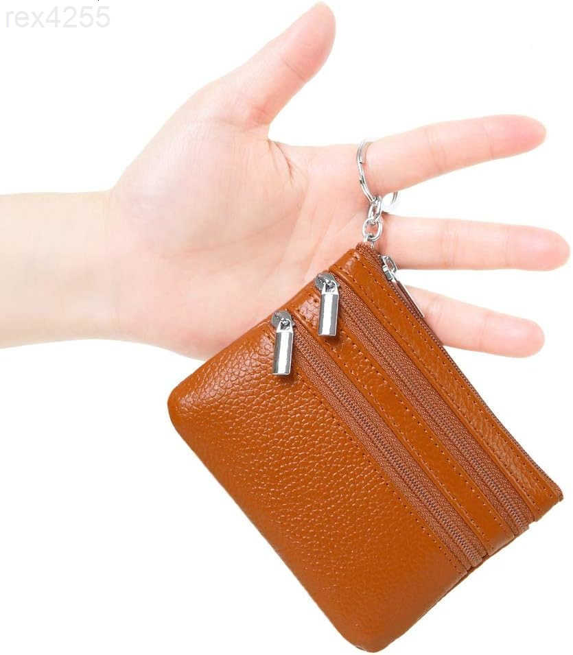 Womens Genuine Leather Coin Purse Mini Pouch Change Wallet with KeychainW250910