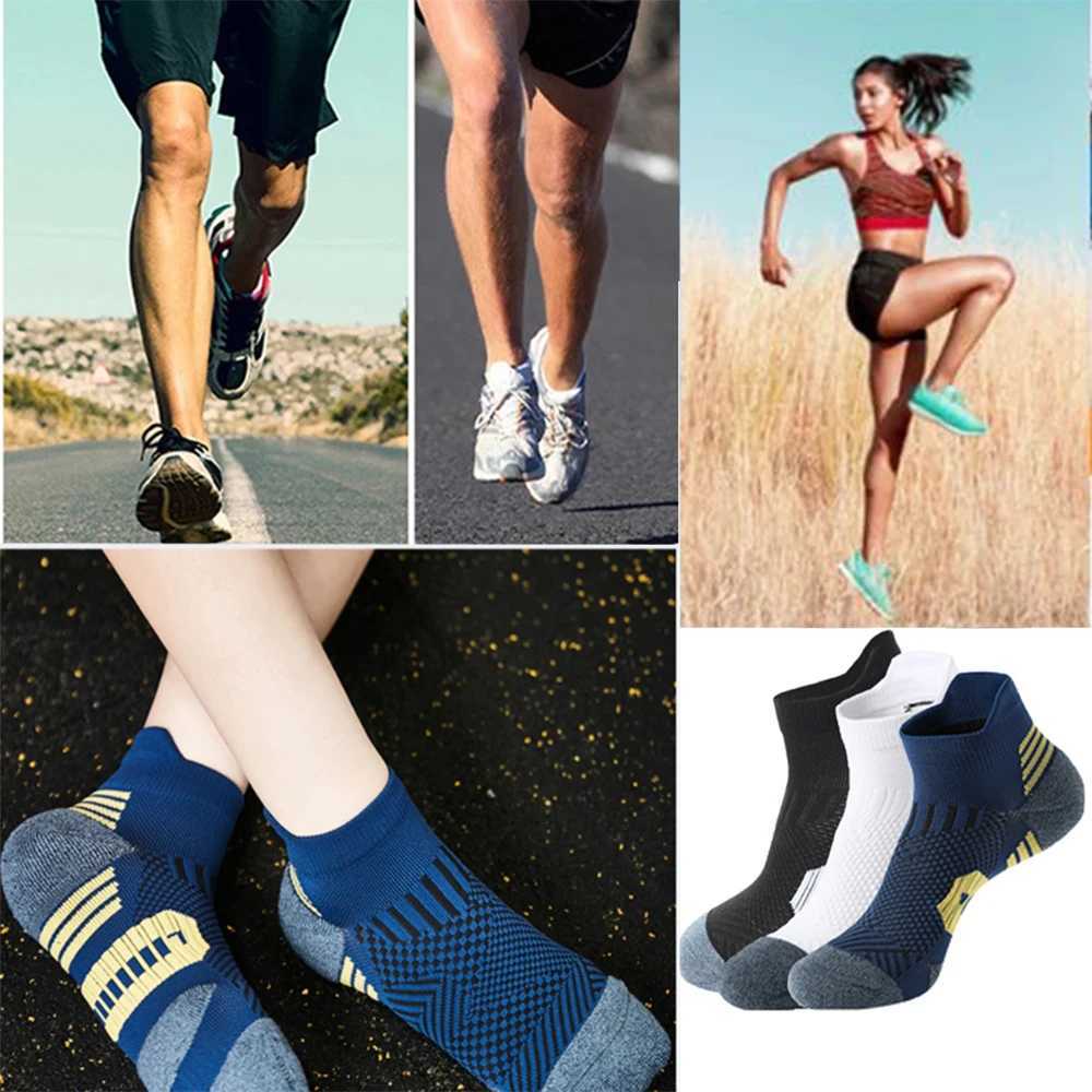3Pair Professional Fitness Sports Socks Towel Bottom NonSlip Running Socks Men Women Short QuickDrying Basketball Training Sox D250911