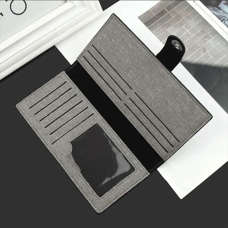 Canvas Wallet Mens Long Wallet Multicard Simple Ultrathin Coin Purse Bank Card Holder Clutch Photo Clip Bifold Wallet W250911