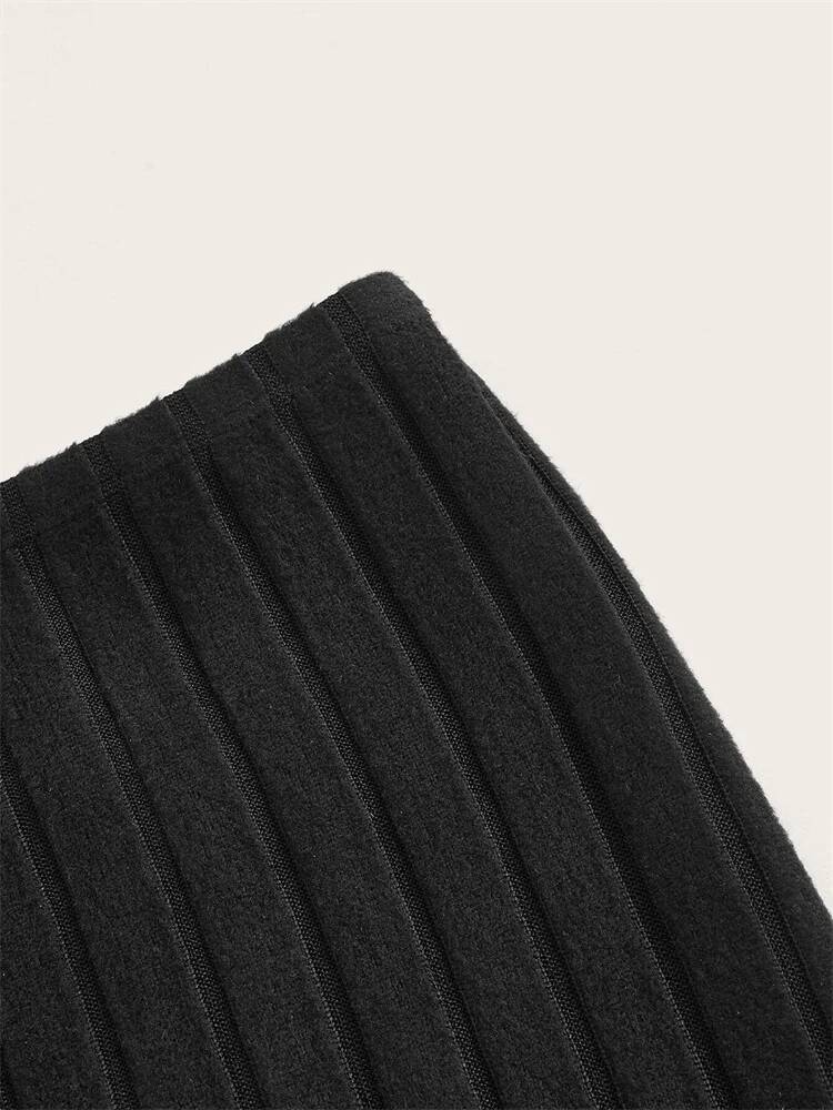 Casual Solid Color Ribbed Knit Pencil Women Autumn Spring High Waist Elegant Slim Fit Long Skirt Streetwear dongdumaoyi