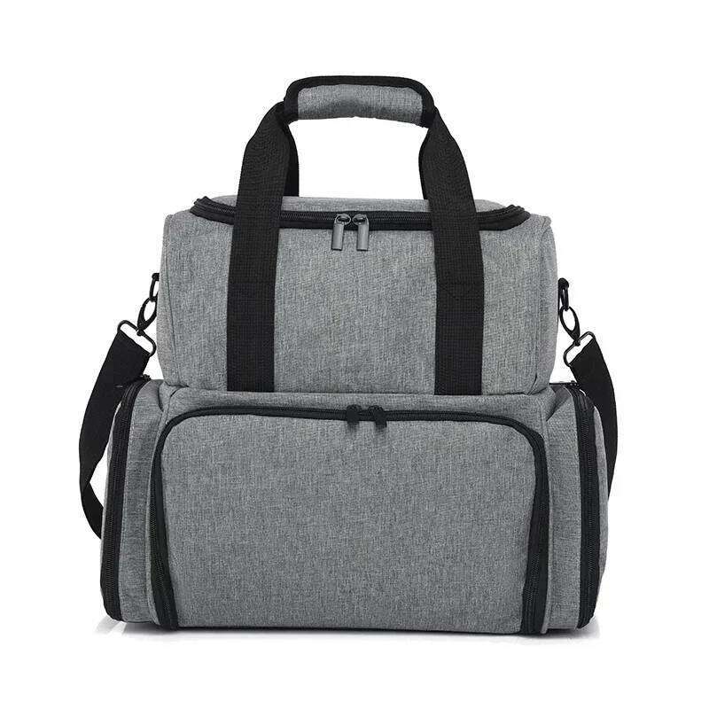 Portable 3 Layer Nail Polish Organizer Women's Travel Essential Oil Box Multi-function Storage Shoulder Bag
