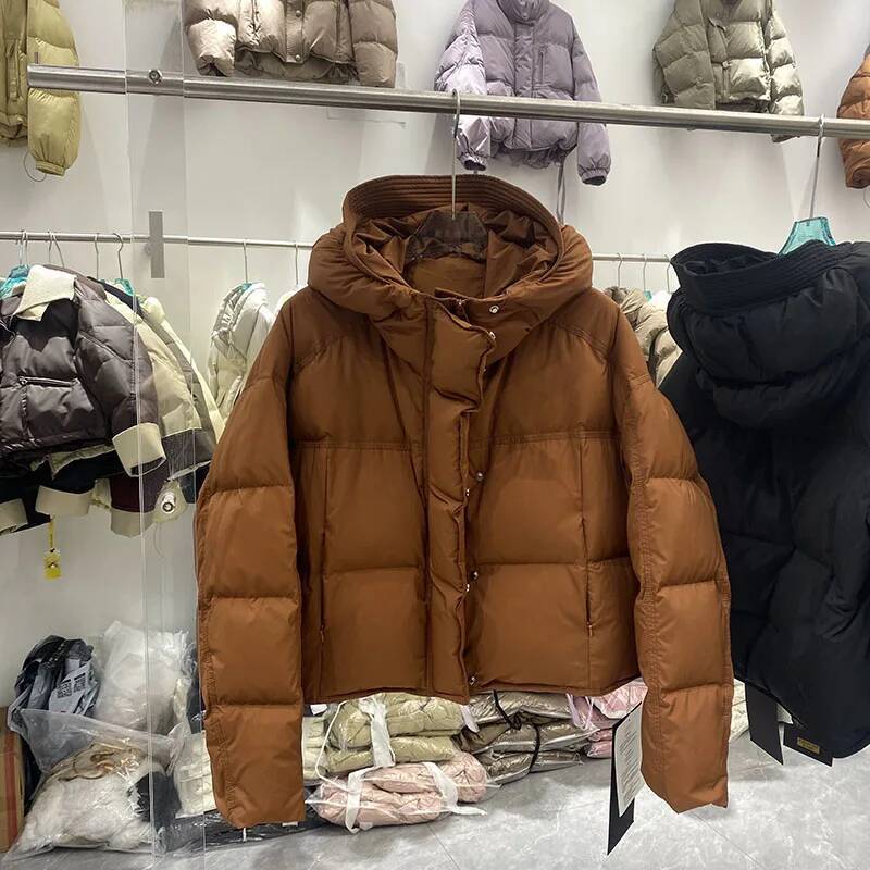 Winter Thickened Hooded Jacket 2025 New Temperament Women Jackets White Duck Down Women's Coat H574