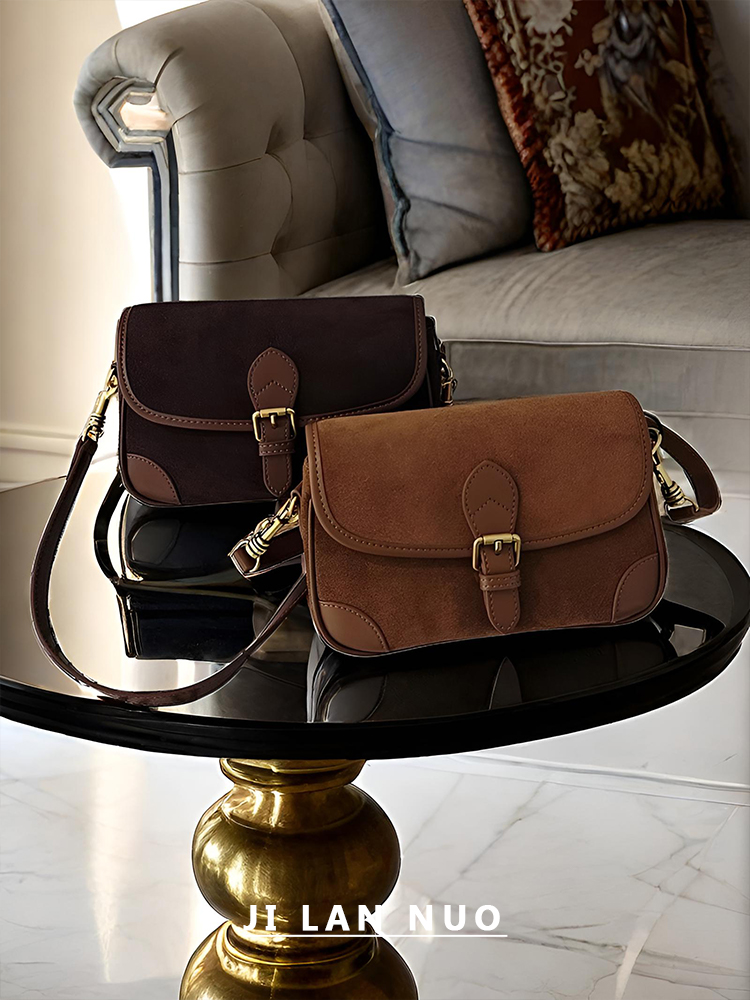 OC459M85 Luxury Women Baguette Crossbody Bag Genuine Leather Coated Canvas Underarm Shoulder Bag Business Casual Purse