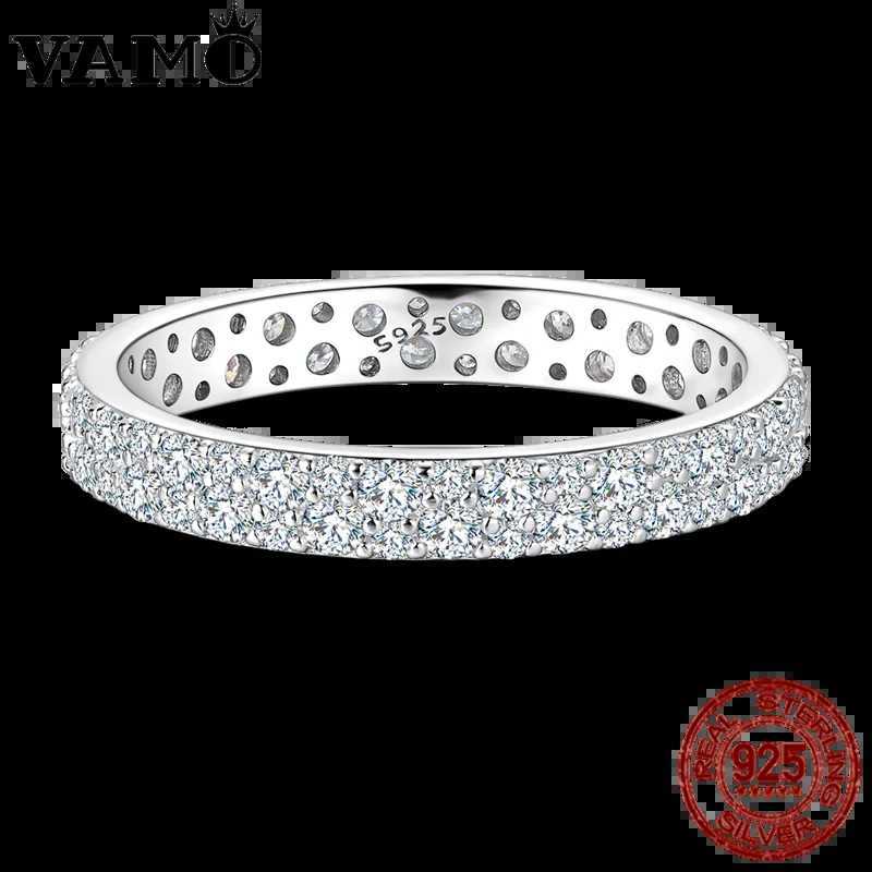 VAMO Classic Moissanite Rings S925 Silver Sparkling Full Diamond Wedding Engagement Ring Gift W250911
