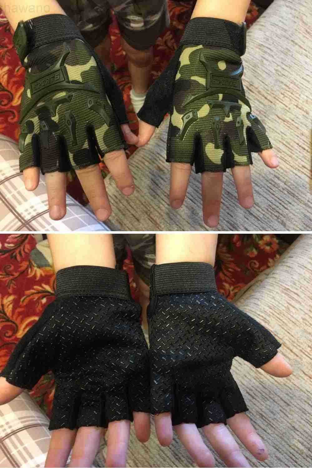 Long Keeper 49 Y Kids Half Finger Gloves Boys Girls Antislip Sport Tactical MittensW250911