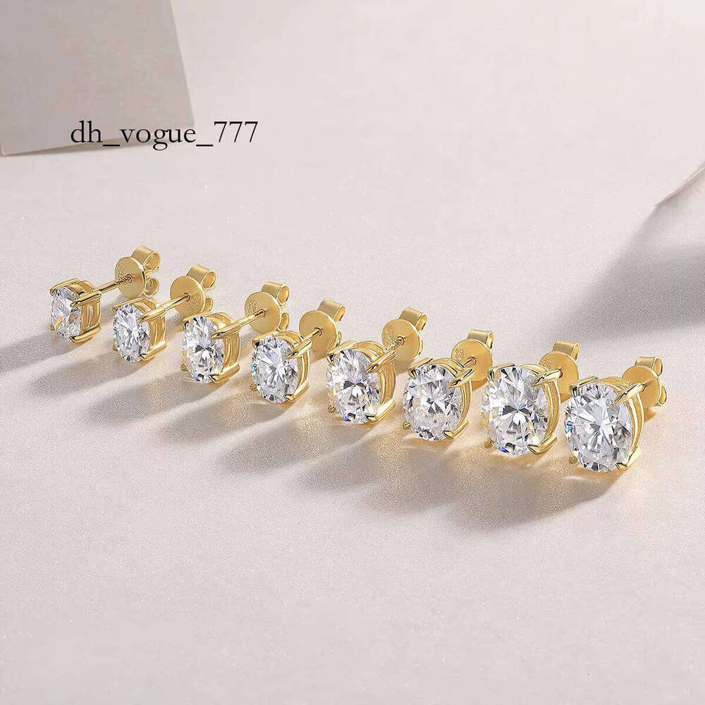 Ready Made Gra Certified Sier Plated Moissanite Hoop Earring for Women,Solid Gold Lab Dia Custom Available