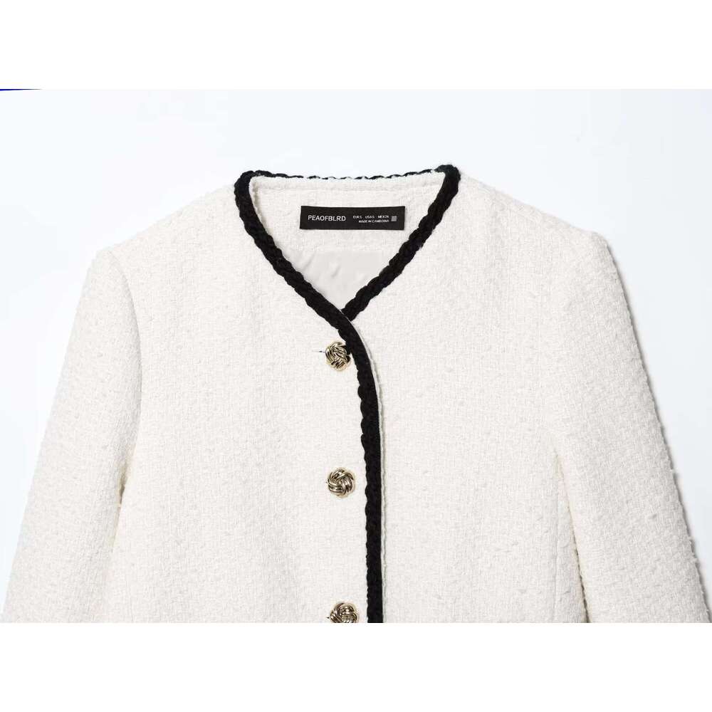 DHEssentials Z 2025 New Fashion Elegant Women's Small Chanel Style Trimmed Fleece Jacket 1293054