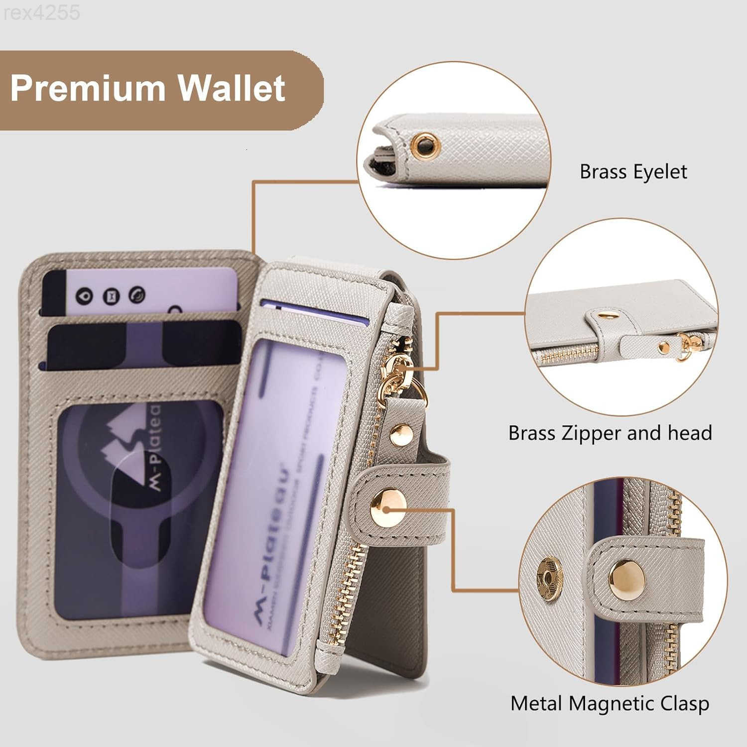 Wristlet Keychain Wallet Key ring Bracelet with Wrist Wallet for Women with Key Holder Gift BoxBeigeW250910
