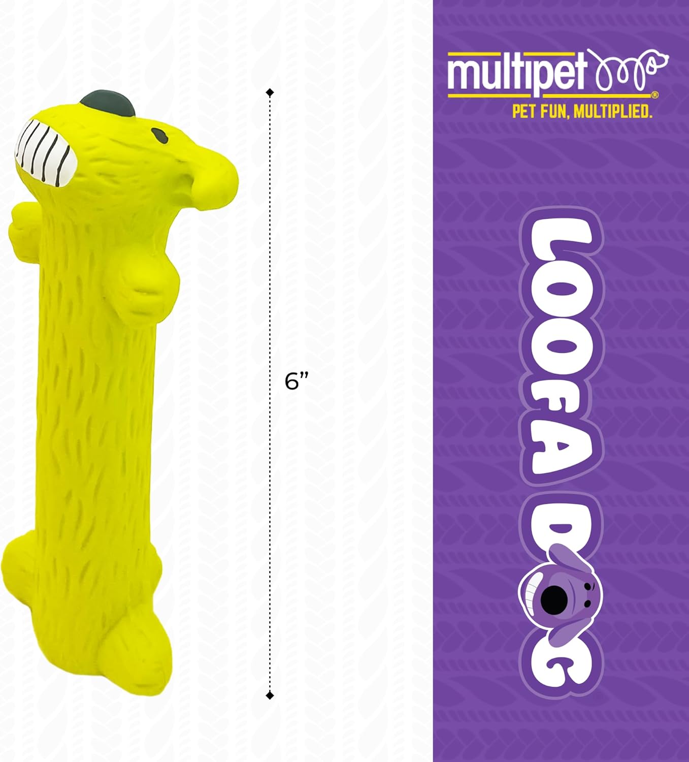 MBIKU Original Loofa Dog Latex Ruff 6" Dog Toy, Assorted Colors for small breeds.