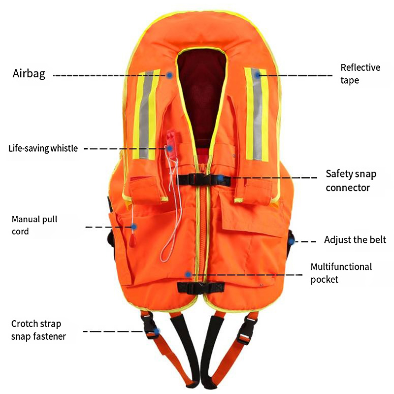 inflatable life vest rescue vest life jacket Maritime travel and sightseeing Wear-resistant Reflective style Lightweight and easy to carry