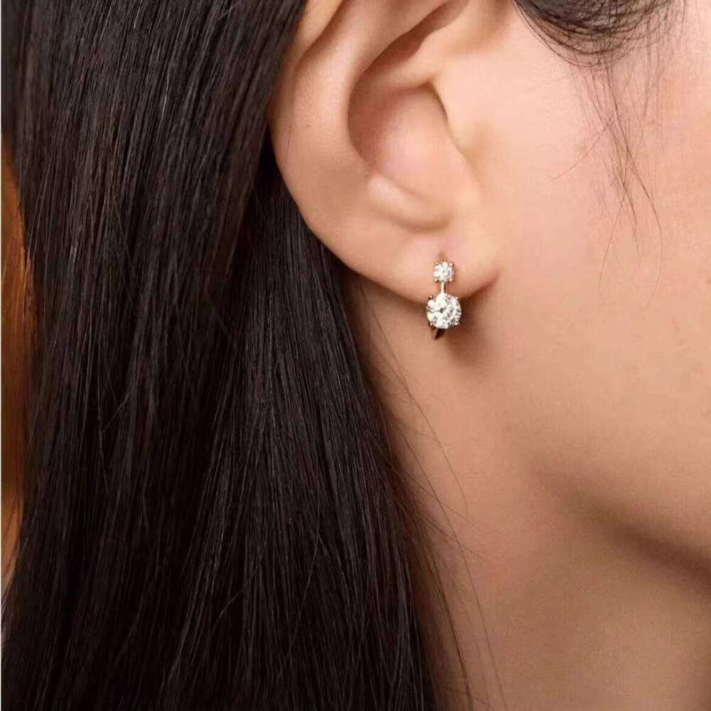 Elegant 2.6Ct Double Moissanite Hoop Earrings Sterling Sier Fine Jewelry High-Quality Durable Versatile Design for Unsix