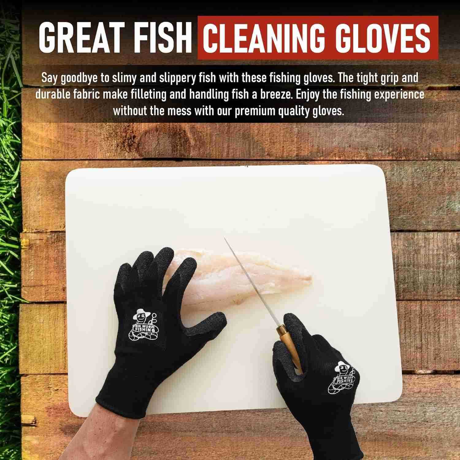 Fish HandlingCleaning Gloves Textured Grip Palm Soft Lining Fillet Gloves One Size Fits Most L to XLW250911