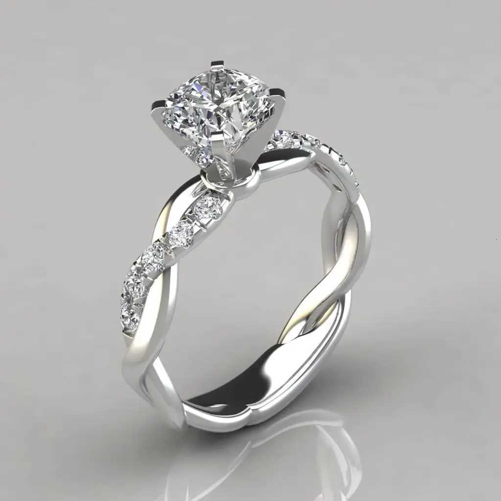 Luxury Rhinestones Rings for Women Men Korean Romantic Shiny Zircon Cross Lovers Ring Commitment Wedding Jewelry Gift W250911