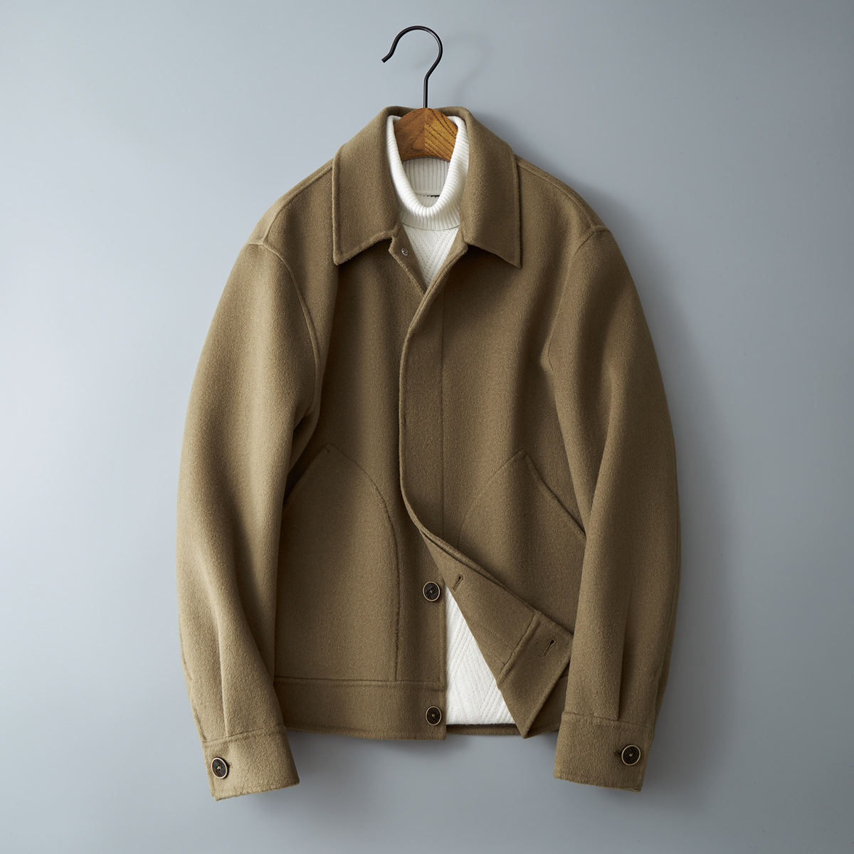 G850546 Spring and autumn men's shirt men's non-iron black jacket thin style high-end drape business long sleeve trendy casual