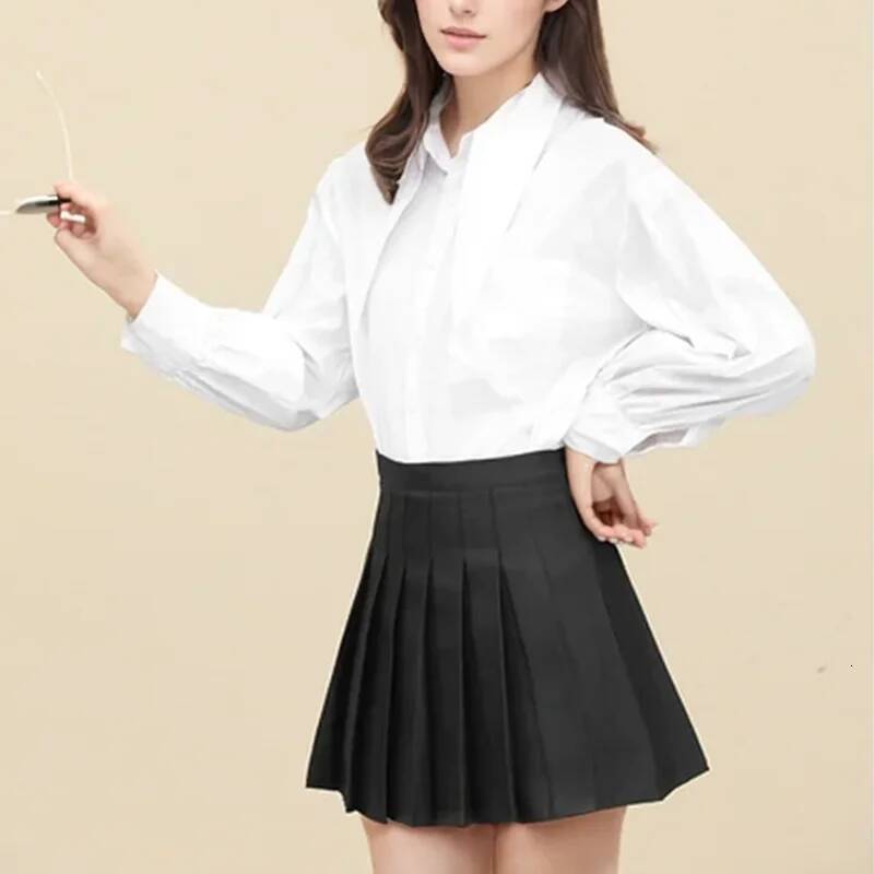 100-crotch Women Spring Summer Jk White A- crotch High-waist Short Skirt Autumn Winter Plaid Half-skirt dongdumaoyi