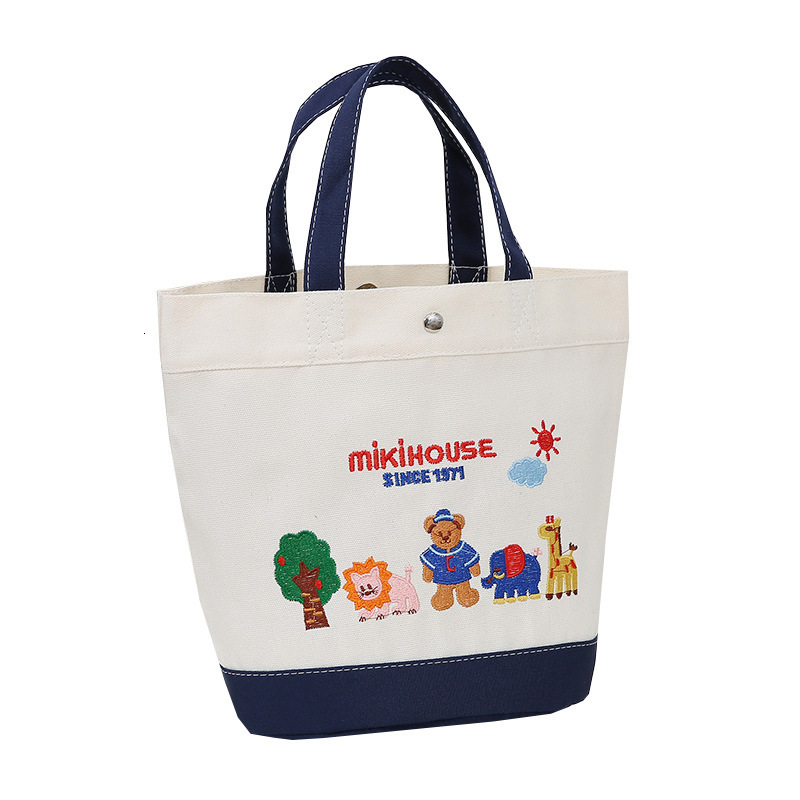 Japanese Luxury Bag Style Cartoon Embroidered Canvas Free Shipping Tote Bag New Casual Letter Large Capacity Mommy Bag Trendy Large Capacity Designer 