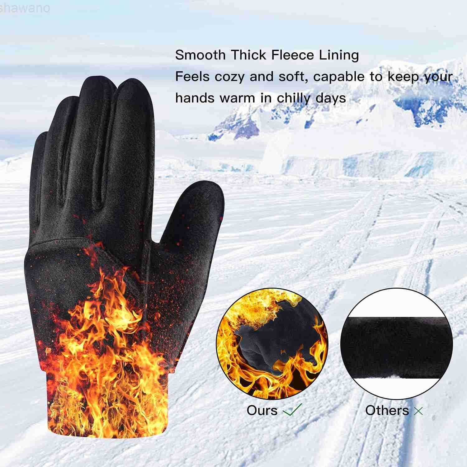 Winter Gloves Thick Soft Fleece Warm Touch Screen AntiSlip for Boys Girls 315 Years Cycling SchoolW250911