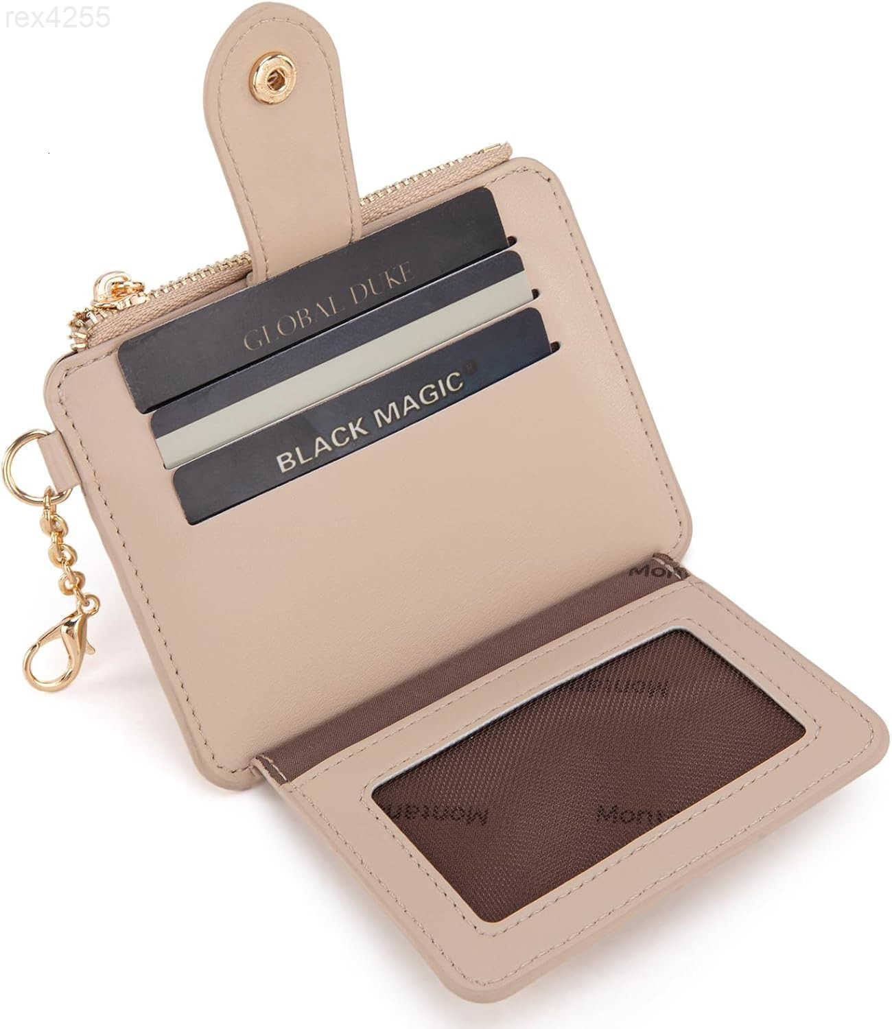 West Rfid Card Holder Small Credit Card Wallet Minimalist Bifold Wallet Thin Keychain Wallet with Multi Credit Card Holder and Smooth Metal ZipperW250