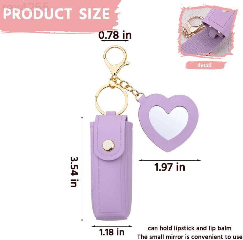 Lip Oil Lipstick Case with Mirror Lip Oil Lipstick Holder Key Chain for Car Keys Keychains Lipstick Organizer CaseW250911