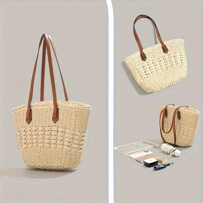 New Bohemia Womens Shoulder Bags Large Capacity Summer Basket Straw Bag For Women Travel Beach Bag Z250911