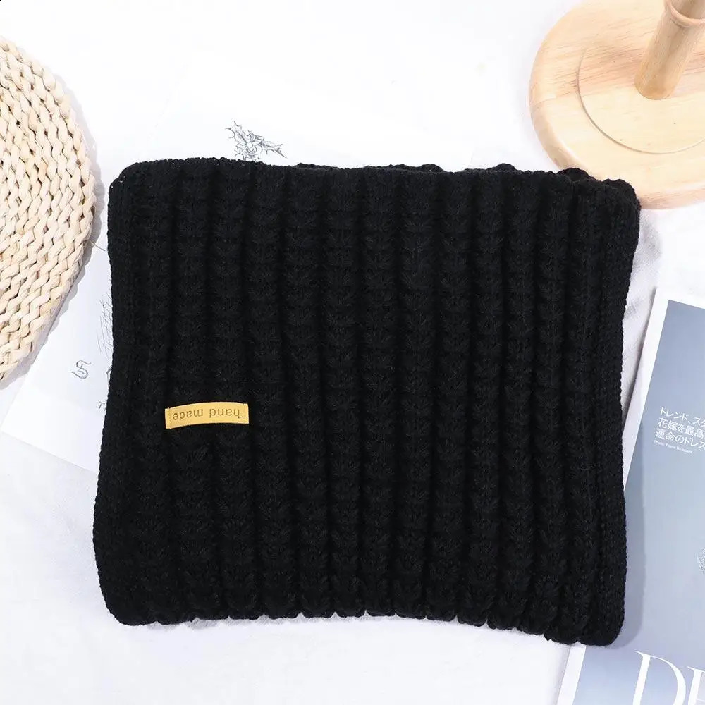 Fashion Women Men Winter Warm Knitted Scarf Solid Color Outdoor Thickened Neckerchief Vintage Wraps Long Scarves Neck Cover 250909