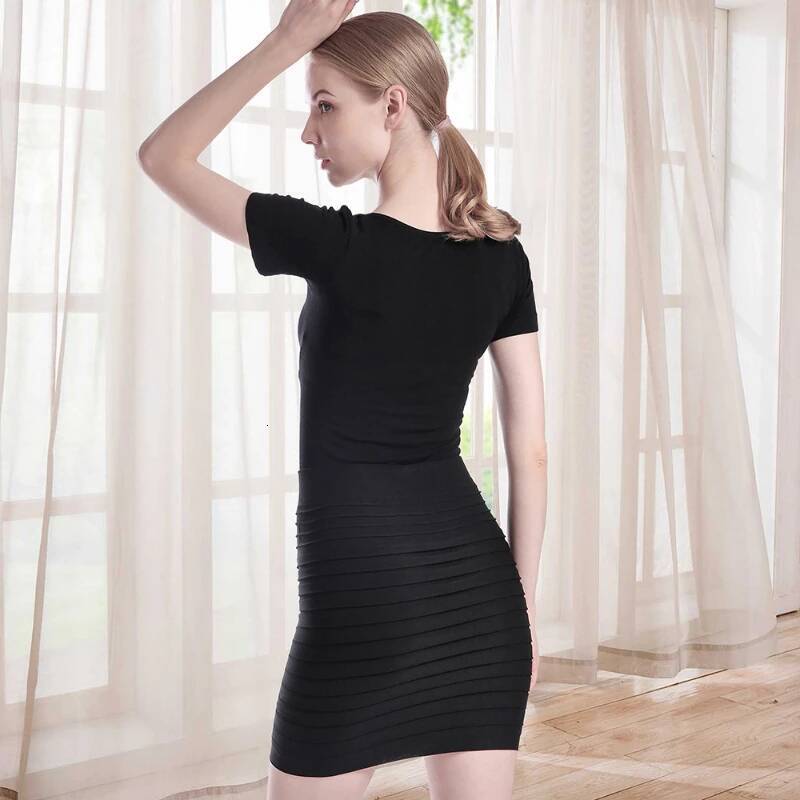 Elastic Pleated High Waist Bodycon Mini Skirt Business Office Cheap Short Pencil Skirts Solid Color Pink Black Blue Hot dongdumaoyi