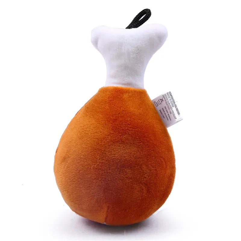 Dog Plush Toy Bite Resistant Squeaky Simulated Chicken Dog Toy Leg Shape Puppy Toy Interactive Dog Accessories