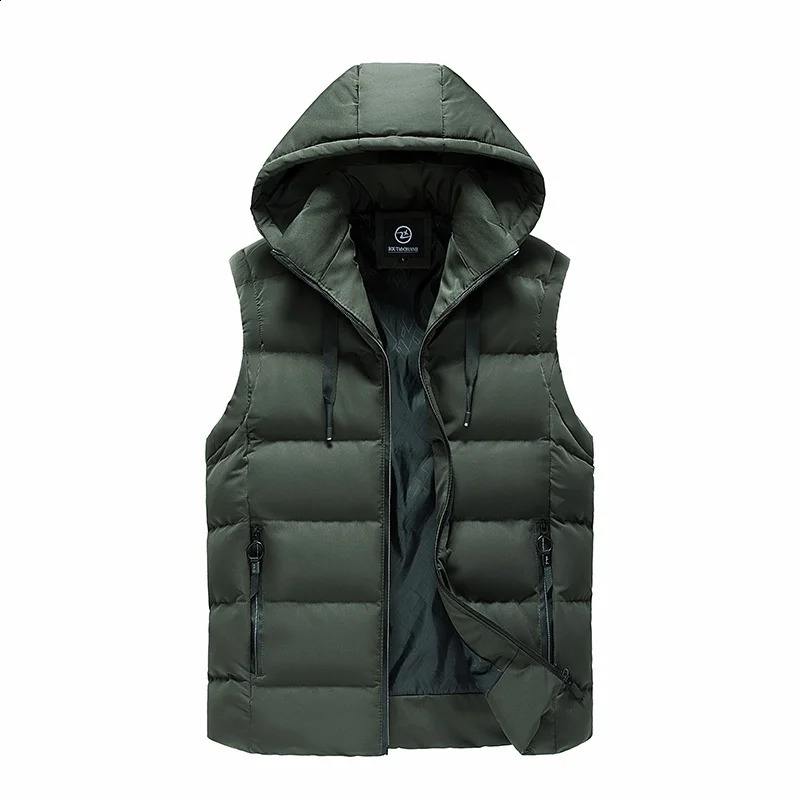 Hooded Down Vest Windproof Neck Warmth Practical Wear Simple n Solid Color Fashion Allpurpose Style Fabric Comfortable Coat 250911