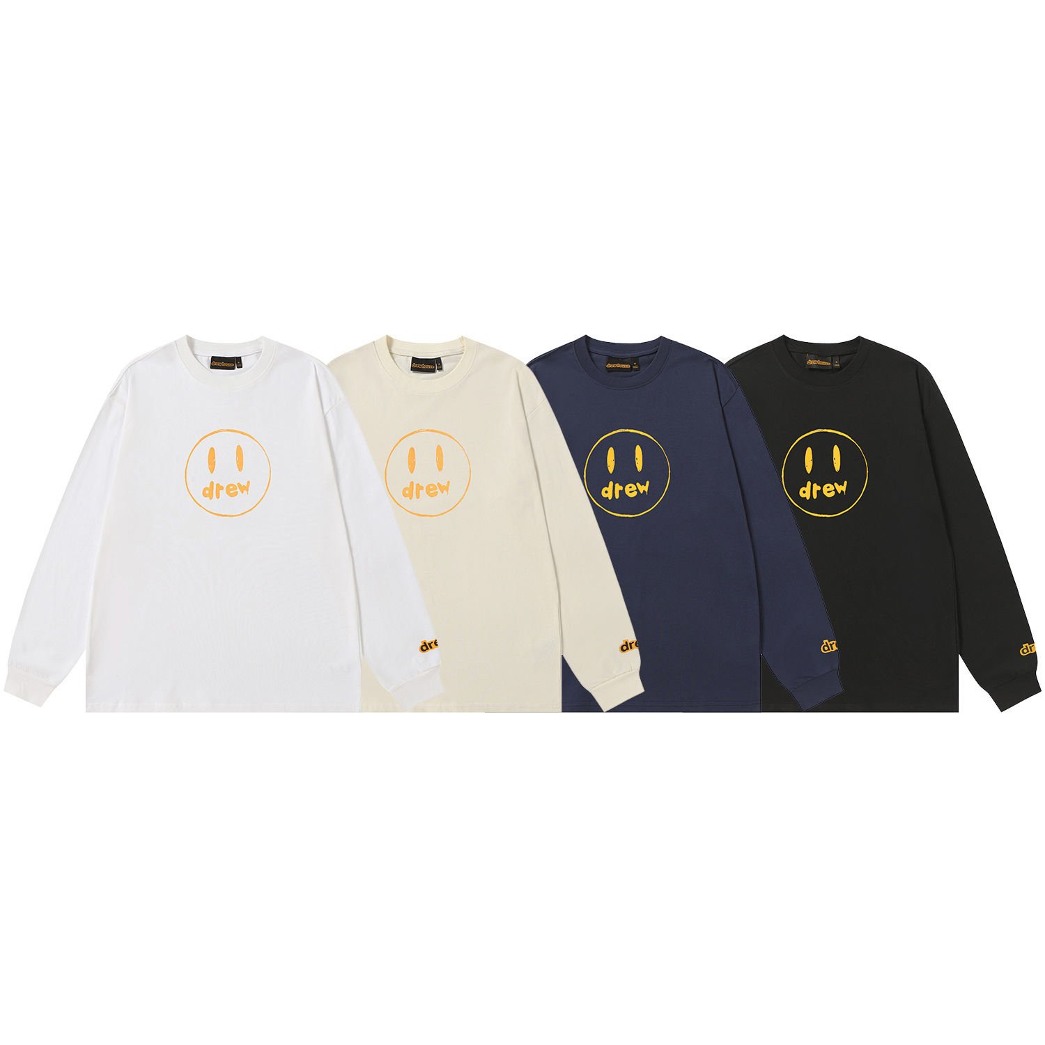 Drew House New Classic smiley drew letters T Shirt Men's and Women's Long Sleeve Tshirt Designer Luxury
