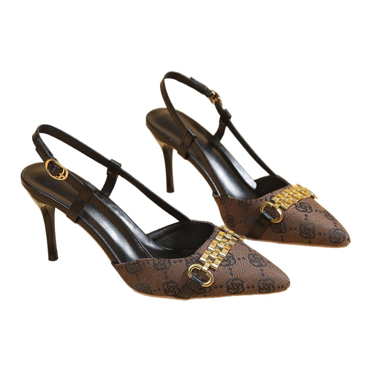 Free shipping Designer Dress Shoes Fashionable highquality highheeled pointed womens highheeled shoes with slim heels sandals brown khaki