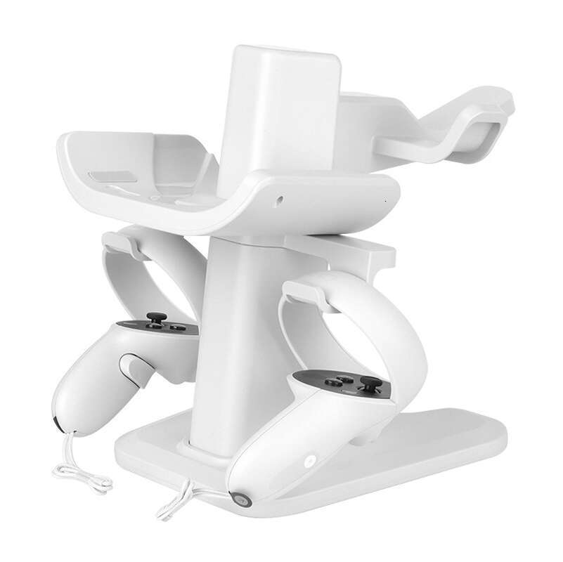 VR Stand Headset Display And Controller Holder Mount For Meta Quest White