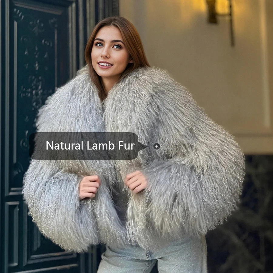 Mongolian Sheep Jackets Tibetan Lamb Fur Coat With Collar Genuine Fur Outwear Selling Womens Winter Jacket 250910 - view 5