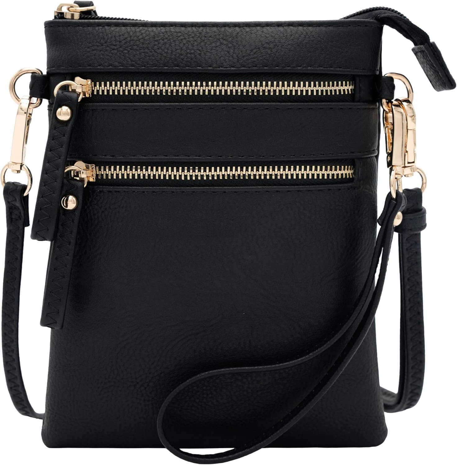 Small Crossbody Bag for Women Multi Zip Pockets with Detachable Wristlet Lightweight Travel Purse Cell Phone PouchW250911