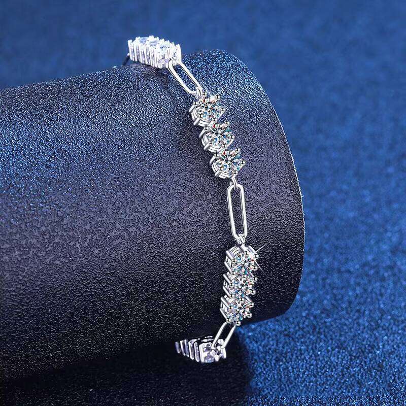Direct Sale Full 4mm Tennis 5.4CTW Fashion Gemstone Sparkling Moissanite Bracelet for Women