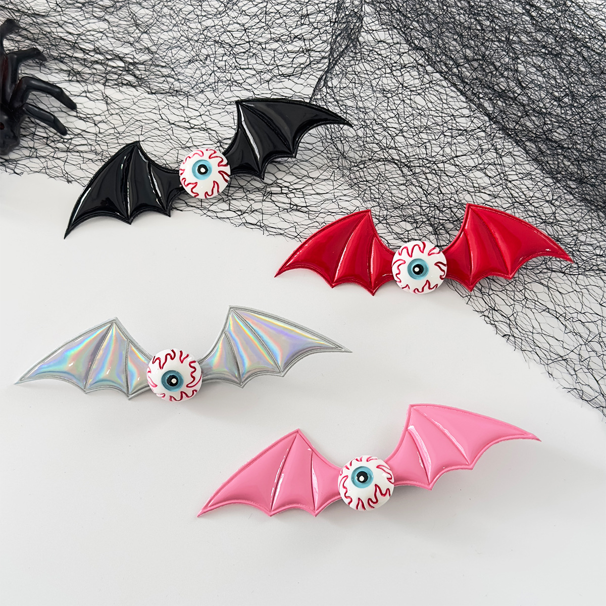 Stage Wear Halloween Hair Accessories - Dark Series Funny Pumpkin Cyclops Devil Bat Wings Side Hair Clips