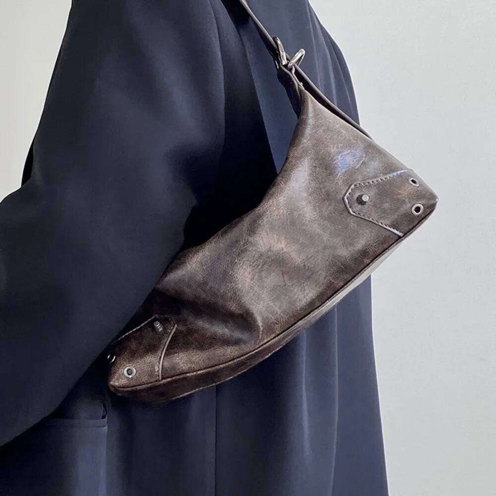 Pu Leather Retro Women's Underarm Cool Y2k Girls Vintage Small Shoulder Bags Simple Female Crossbody Bag Handbags Purse