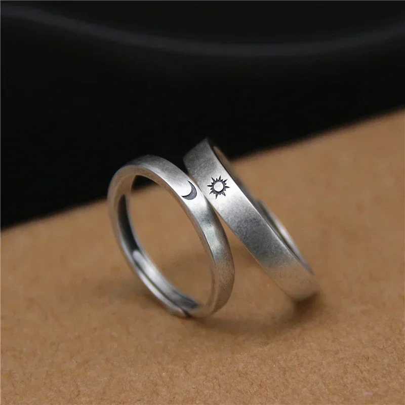 Sun Moon Couple Rings Set Open Adjustable Ring Eachother Lovers Minimalist ring gift Engagement Wedding Rings Bride Jewlery W250911