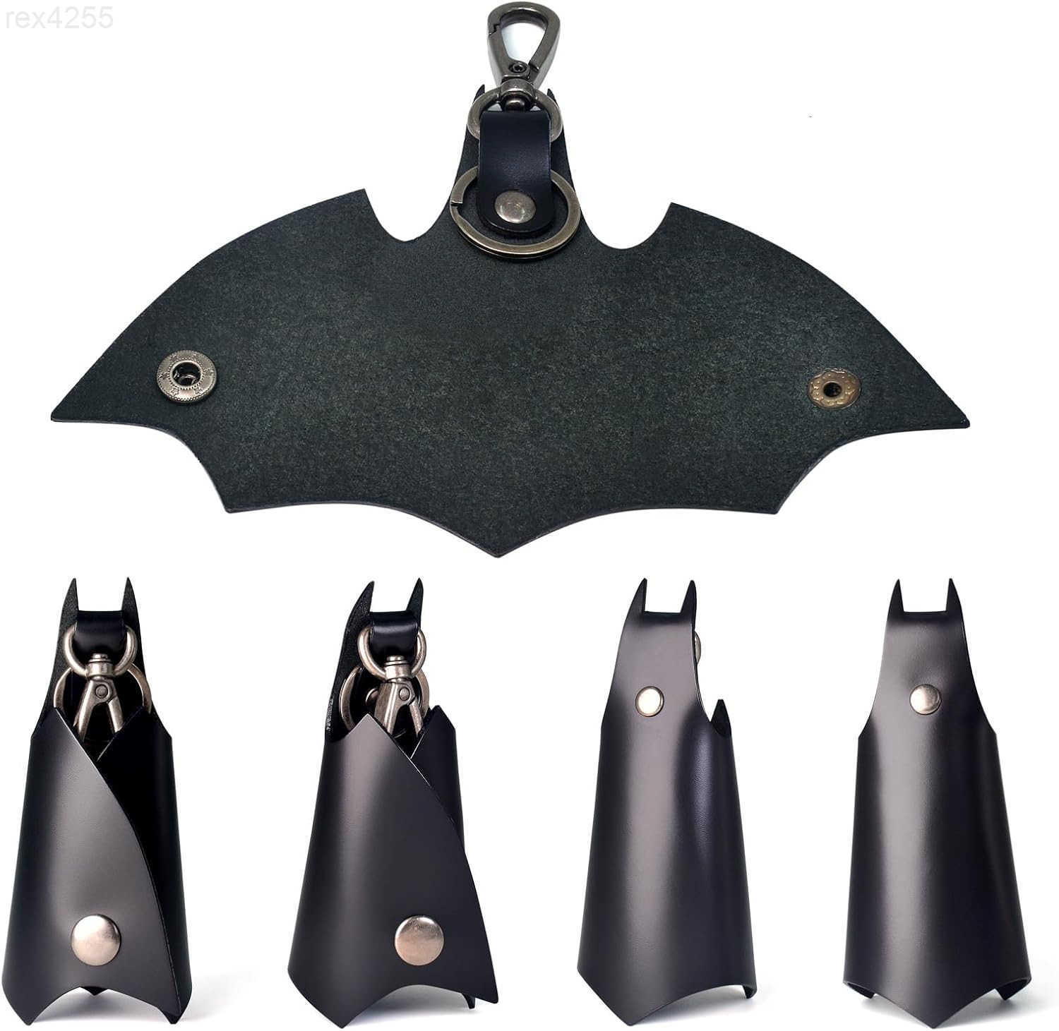 KeyChain Leather Bat Shape for men gifts and women Car key fob caseLeather fashion pop keys ring cover holderW250911