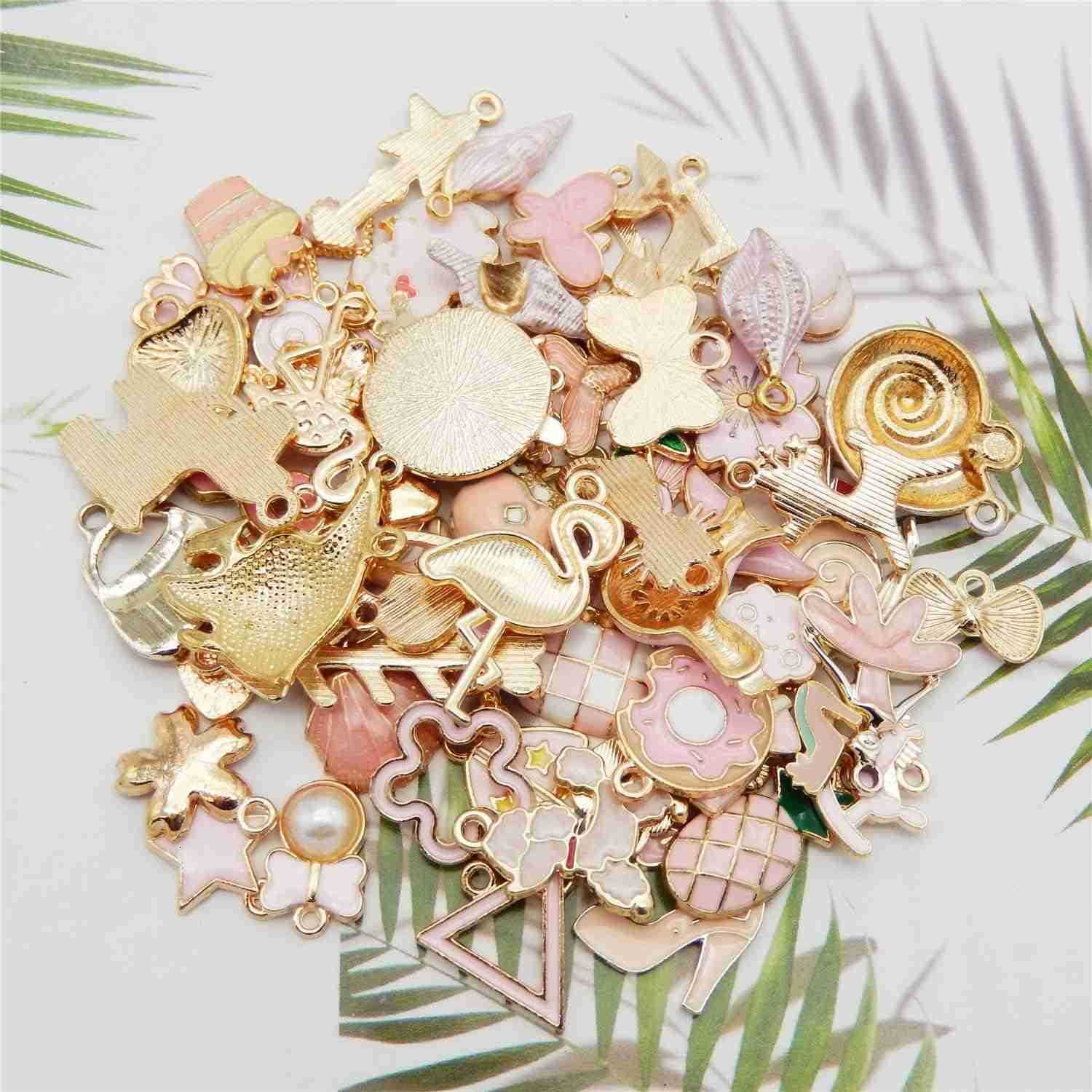 Wang 60Pcs 30 Pairs Enamel Charms Pendants for Jewelry Making Bulk lot Necklace Earrings s Craft DIYW250911