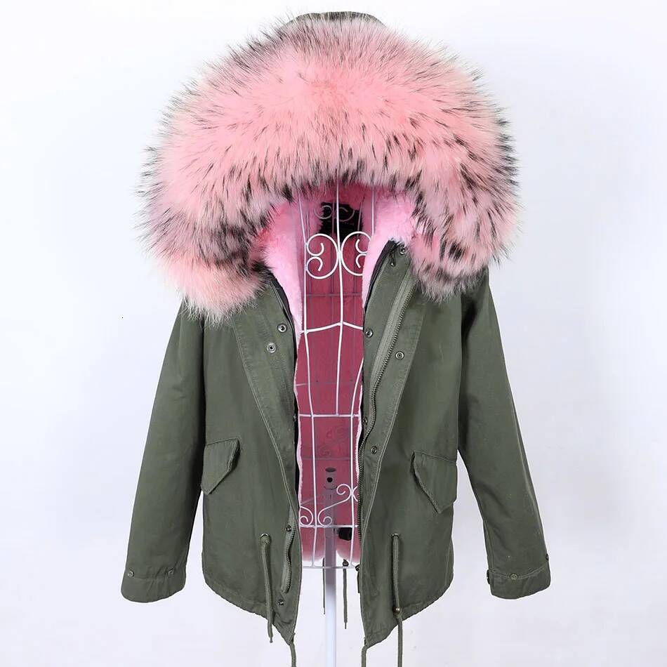 Maomaokong 2024 parka Winter Jacket With fox fur Women Parkas Real Coat Natural Raccoon Fur Collar Hooded Warm