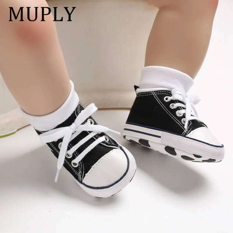 Print Star Sports Canvas Classic Sneakers Newborn Boys Girls First Walkers Infant Toddler Anti-slip Baby Shoes