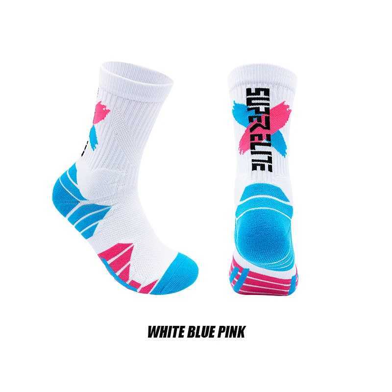 1 PC Cushioned Terry HighCut Sport Socks for Men Thickened Shock Absorbing Athletic Socks Contrast Design Gym Running Cycling D250911