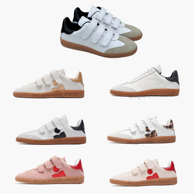 Designer Runway Shoes Isabel Paris Marantshoes Sneakers Beth Grip-strap Leather Low-top Beth Leather Sneakers Fashion Isabel White Black Trainers Size 35-40