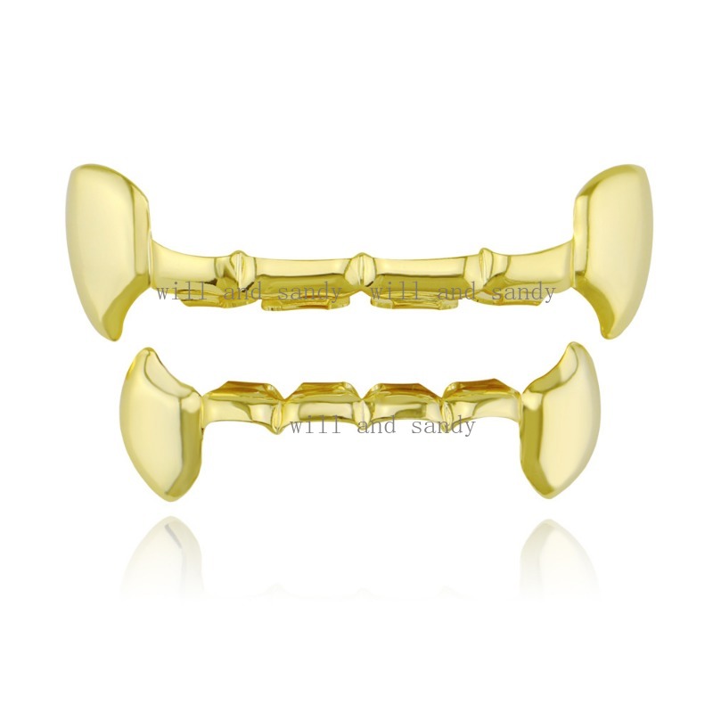 18K Gold Filled Teeth Grillz Glaze Cubic Zirconia Diamond Top Bottom Grillz Teeth Hip Hop Grills Miami Bling Fine Jewelry for Men Body Jewellry
