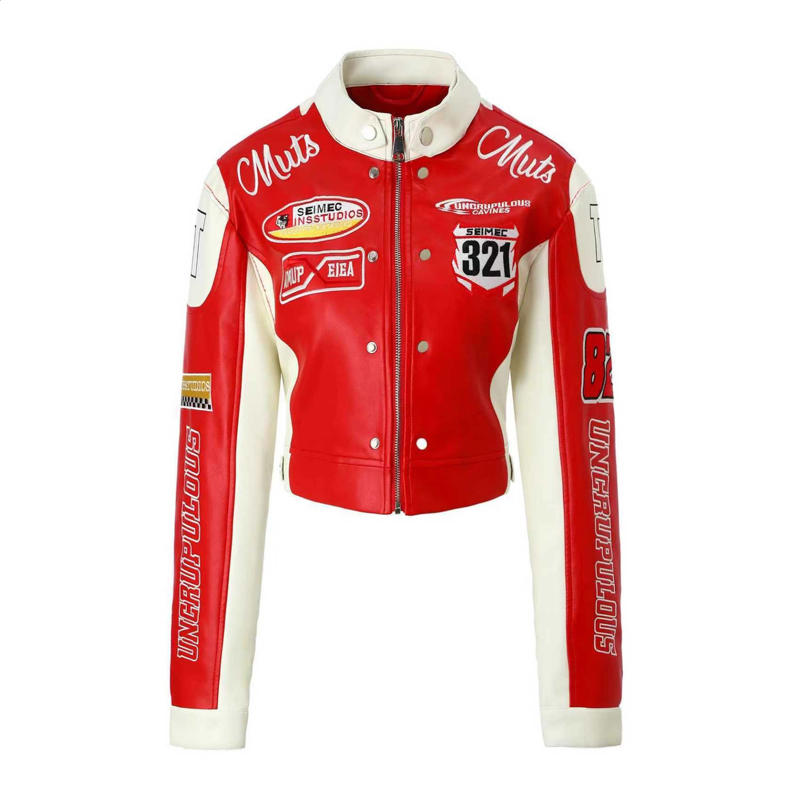 American Leather Jacket Men Coats Vintage Hip-Hop Streetwear Harajuku Y2k Gothic Women Racing Jacket Bomber Short Coats 240820